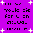 Purple background with black text repeating 'cause i would die for u on skyway avenue' and white starbursts scattered throughout.