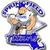 Pixelated character in blue and white uniform holding bat, next to bold text on solid blue background.