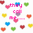Pixelated heart-shaped icons in multiple colors surround pink text reading 'they call me.....' and 'ALY<3' on a white background.
