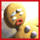 Pixelated gingerbread man with white icing eyes and mouth, red lips, chocolate chip buttons, in a of four showing sequential animation frames