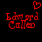 Red pixelated text 'Edmard Called' with a heart symbol above, displayed on black background in two side-by-side frames.