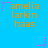 Blue background with orange text 'amelia larkin haas' repeated in six positions, each surrounded by pink and purple star-shaped pixel clusters.
