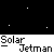 Blue rocket-shaped object with orange flame tip against black starry background, displayed in multiple states across three of gray text labels