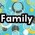 six distinct buddy icons arranged in two , each featuring text and colorful patterns