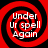 Four identical red and black spiral icons arranged in a , each containing white text reading "Under Ur spell Again"