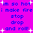 A static image with bright purple background and blue text repeating 'im so hot i make fire stop drop and roll!' with white starbursts scattered throughout.