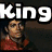 A four- displays text and images: 'King' top-left, 'Of' top-right, 'Pop' bottom-left, with a person in red shirt top-right and another in white outfit bottom-left