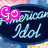 Four distinct text overlays on celebrity images: 'Go American Idol' in pink, 'Brook White' in purple, 'Jason Castro' in green, and 'David Cook III' in red.