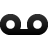 Black tape reel icon with two circular reels and a central rectangular gap on a light gray background.