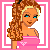 Animated contact sheet of a pixel art doll icon with pink and white color scheme showing character poses, text variations, and star symbols across 11 frames.