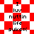 Red and white checkered background with black text reading "I luv nuttin life suks=(" in pixelated font, displayed across two animated states.