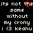 Pixelated text on black background with red heart symbol replacing 'the' in repeated phrase, showing mirrored layout with identical text blocks.