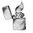 Static grayscale icon of a Zippo-style lighter with open lid and visible flame, rendered in pixelated style on white background.
