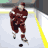 Animated hockey player icon showing multiple frames of a red-uniformed skater on ice with yellow boards and black puck, arranged in 3x3 contact sheet layout.