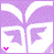 Animated icon with purple and white butterfly wings, pink heart in bottom-left corner, subtle wing movement.