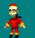 Animated character in red traditional outfit with yellow accents and black shoes, performing sequential poses against teal background.
