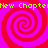 Four identical red and pink spiral patterns arranged in a with green text reading 'New Chapter' at top and bottom