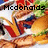 A pixelated image of a hamburger with text overlays reading "McDonalds," "Death," "In," and "Food Form."