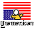Pixelated icon shows a yellow-shirted figure with a white head against an American flag background, with 'Unamerican' text below.