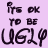 Pixelated text and stick figure on light purple background with gray rectangle.