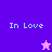 Four display 'In Love' text with star icons on purple and pink backgrounds