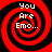 Four identical red and black spiral patterns arranged in a , each containing white text reading "You Are Emo..."