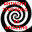 Four identical spiral patterns with red text reading 'ANTHONY ZIPPARRO IS AMAZING' overlaid on black and white backgrounds.