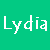 repeating green, white, and black diamond-shaped with the name 'Lydia' in white or green text on each