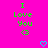 Green pixelated text "I Love You <3" on bright pink background with two cyan heart icons below.