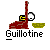 A static pixel art icon of a red guillotine with yellow accents, featuring a white spherical head on a green base and the text "Guillotine" below.