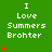 Green background with white text "I Love Summers Brohter" and red heart symbols in various positions across three of icons