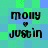 A pixelated image with four identical text-based icons arranged in a on a green and blue checkered background
