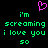A static pixel art image with a black background, featuring green text and a pink heart symbol.