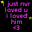 identical text-based icons with pink and yellow pixelated elements on a black background, each displaying 'i just nvr loved u i loved him <3' in purple font