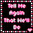 A 5x4 contact sheet of animated frames showing a pink and black text-based buddy icon with heart symbols, displaying variations between "Tell Me Again That He'll Be" and "Lovers And Friends" phrases.