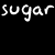 A contact sheet of 10 animated frames showing various text styles and colors on a black background with one gray rectangle, featuring multiple instances of the word "sugar" in different fonts and hues alongside "Hi," "H," and "High."