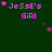 Green background with pink text 'Jesse's GIRL' and scattered stars in various positions