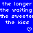 Blue background with repeated white text and heart symbols, showing animation changes in symbol positions.
