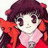 A 48x48 pixel buddy icon featuring a stylized anime character with dark red hair and large eyes on the left, paired with text reading "Anime IM" and "com" on a black background to the right.