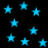 Blue stars scattered across a black background with no visible motion or text.