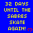 Blue background with yellow pixelated text reading "32 DAYS UNTIL THE SABRES SKATE AGAIN!" and red heart symbols, arranged in a pattern