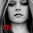Pixelated grayscale portrait of a person with long dark hair, closed eyes, and a mustache-like mouth expression; red text 'CRX' in the lower-left corner.
