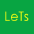 Green and yellow split background with pixelated text 'LeTs' on green, 'go' on yellow, and partial 'CouGaRS' below; four green paw print dots on yellow.