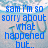 Blue pixelated text on a light blue background with faint heart outlines, displaying apology and reconciliation messages.
