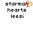 Pixelated text 'starmans hearts leesi' with an orange heart symbol replacing the letter 'n' in 'starmans', displayed on a white background.