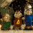 Animated sequence of chipmunk characters in various poses with text overlays on green backgrounds.