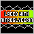 Static pixel art icon with text "LACED WITH NITROGLYCERIN" on a black background featuring white chain-link patterns.