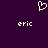 A static pixel art image with a dark purple background, featuring two identical light yellow text labels and one heart symbol.