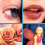 Animated sequence showing a person's face with changing expressions and background elements including roses and a doll figure.