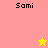 Four display 'Sami' text with a yellow star on pink background and pink star on yellow background, each with distinct color scheme